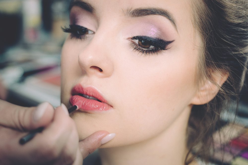 Beauty editorial portrait with styled hair
