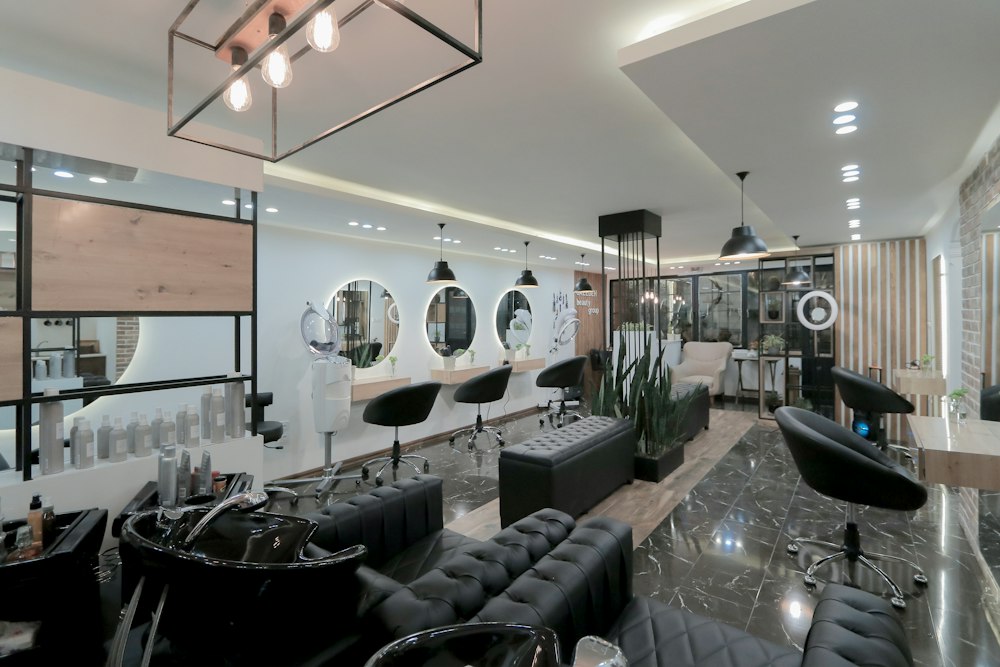 Modern professional hair salon interior