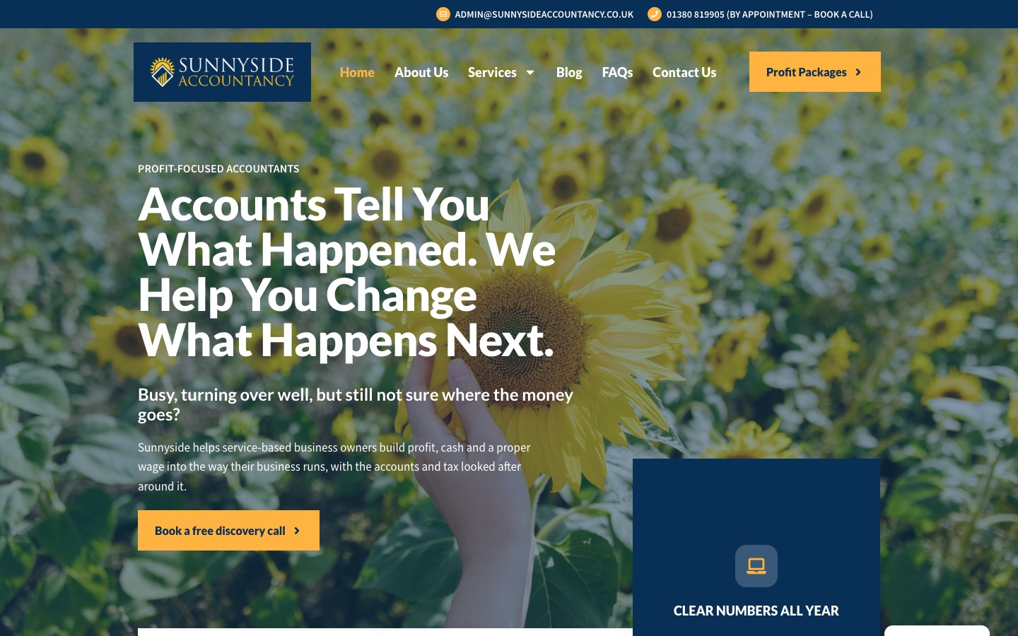 Real desktop screenshot of Sunnyside Accountancy